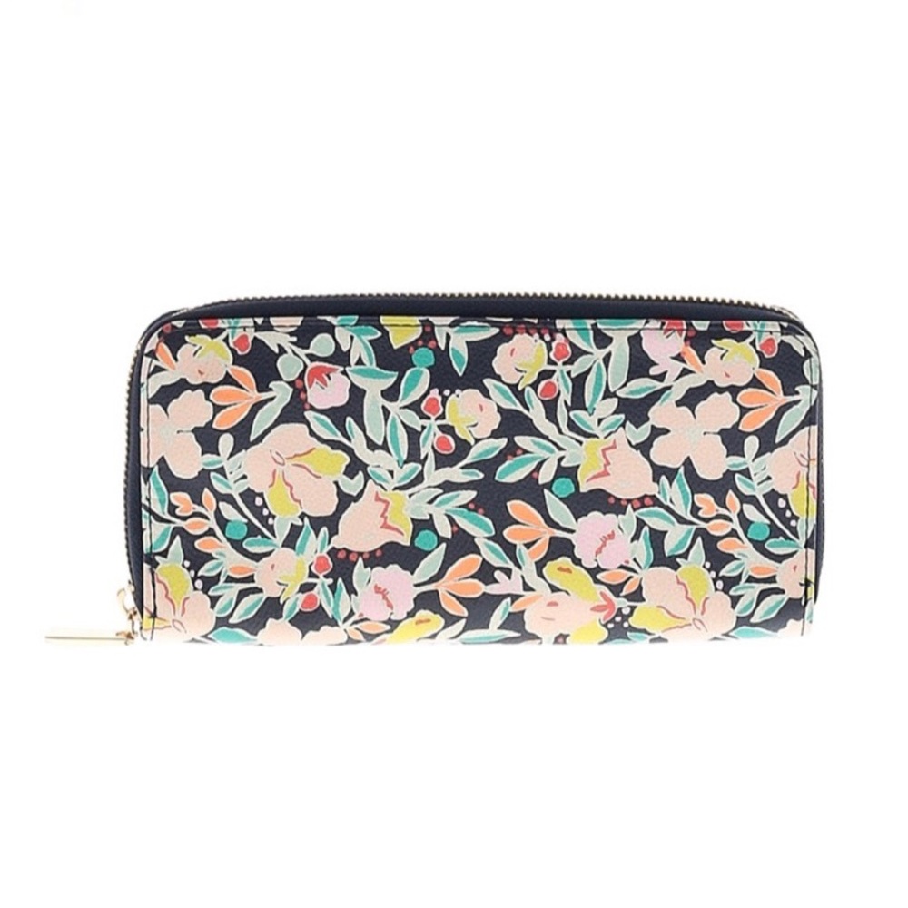 Colorful Floral and Blue Wallet